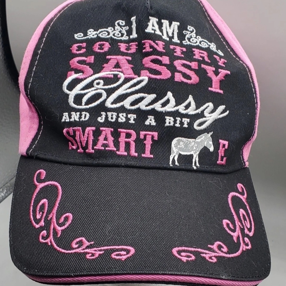 Country Sassy Classy Women's Black and Pink Hat